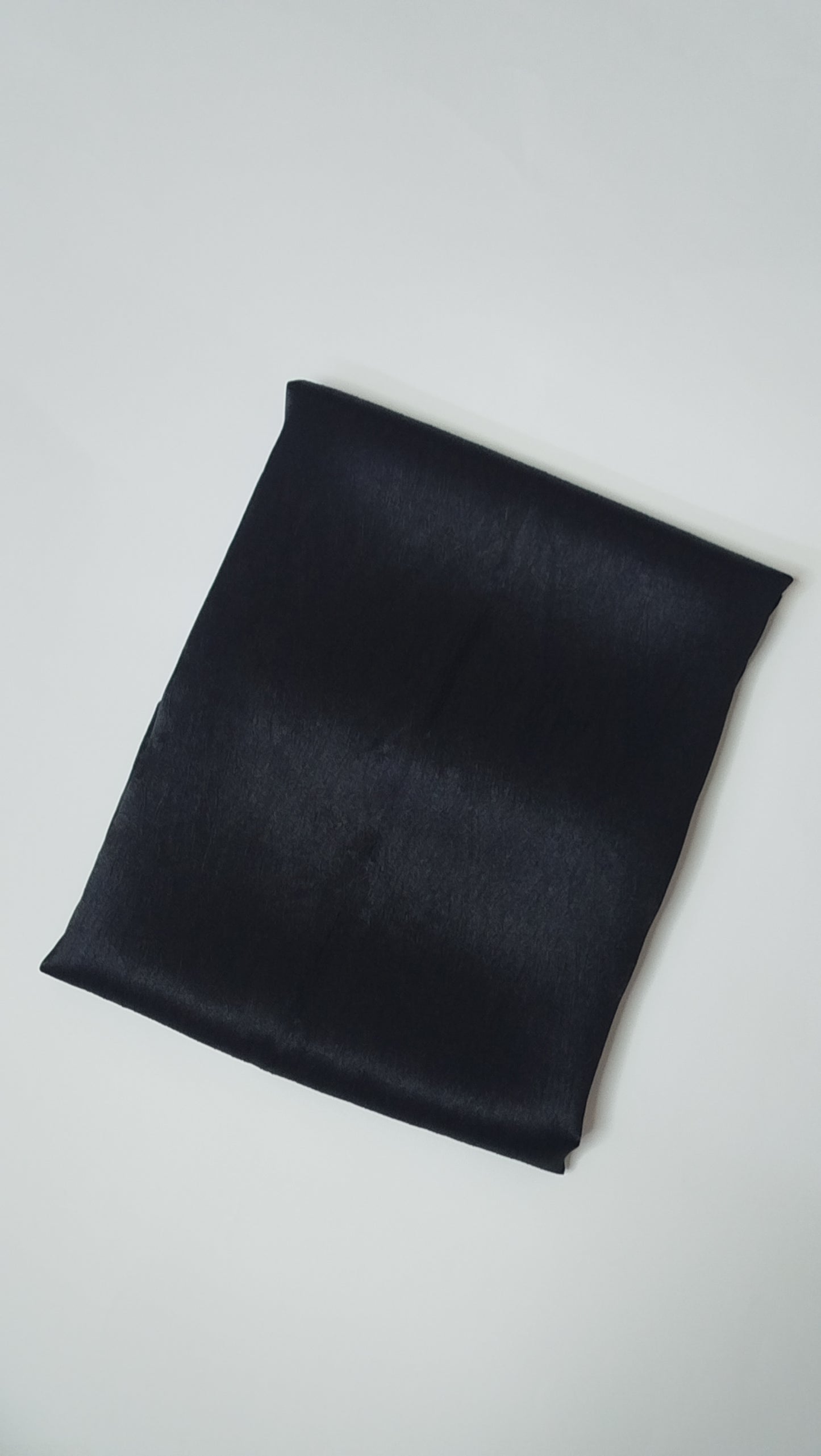 Jet Black: Crinkle Silk Hijab