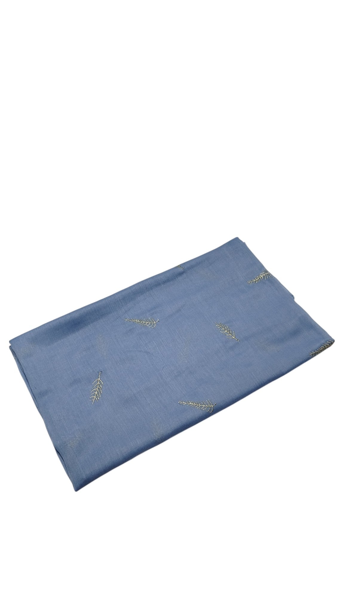 Dusty Blue: Leaf Embroidered Hijab