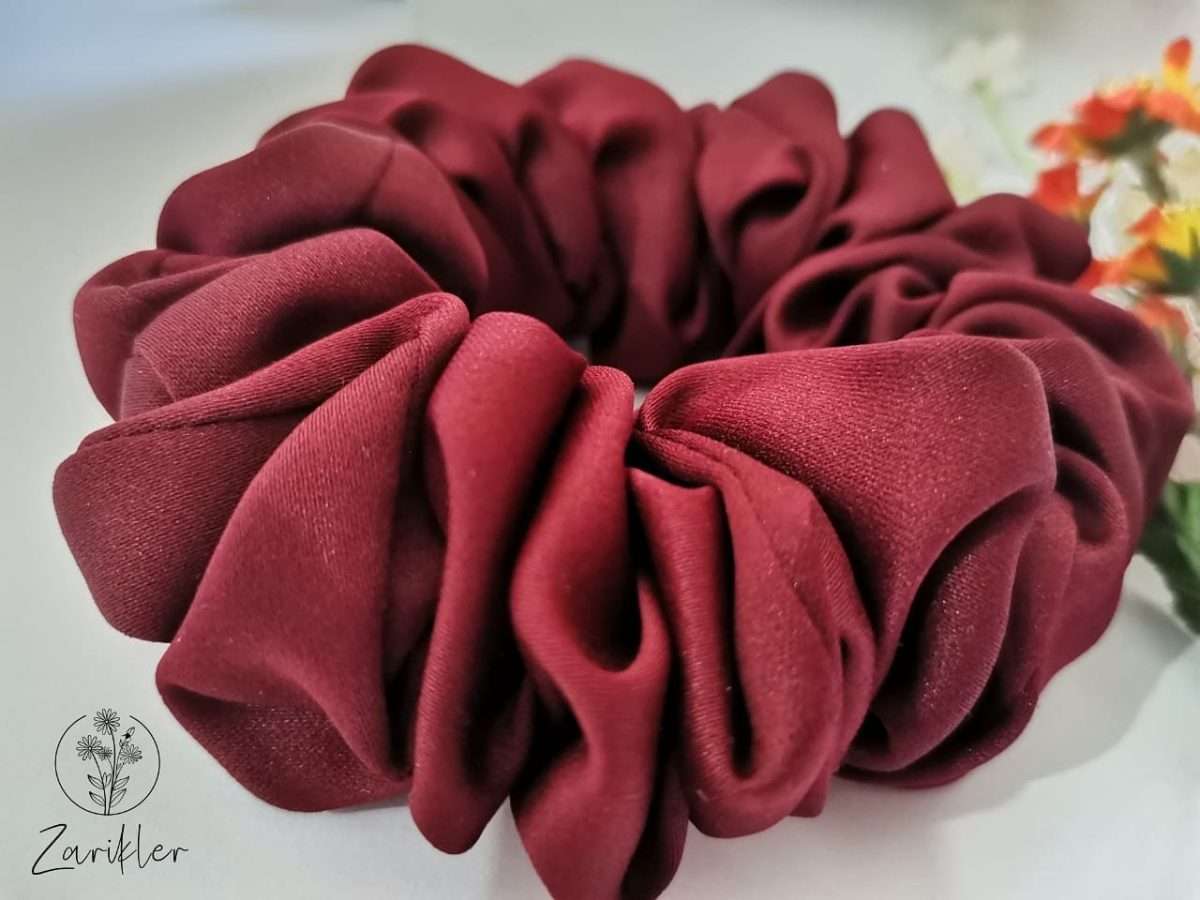 Maroon Medium - Silk Scrunchie