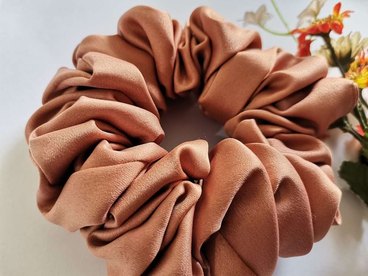 Bronze Medium - Silk Scrunchie