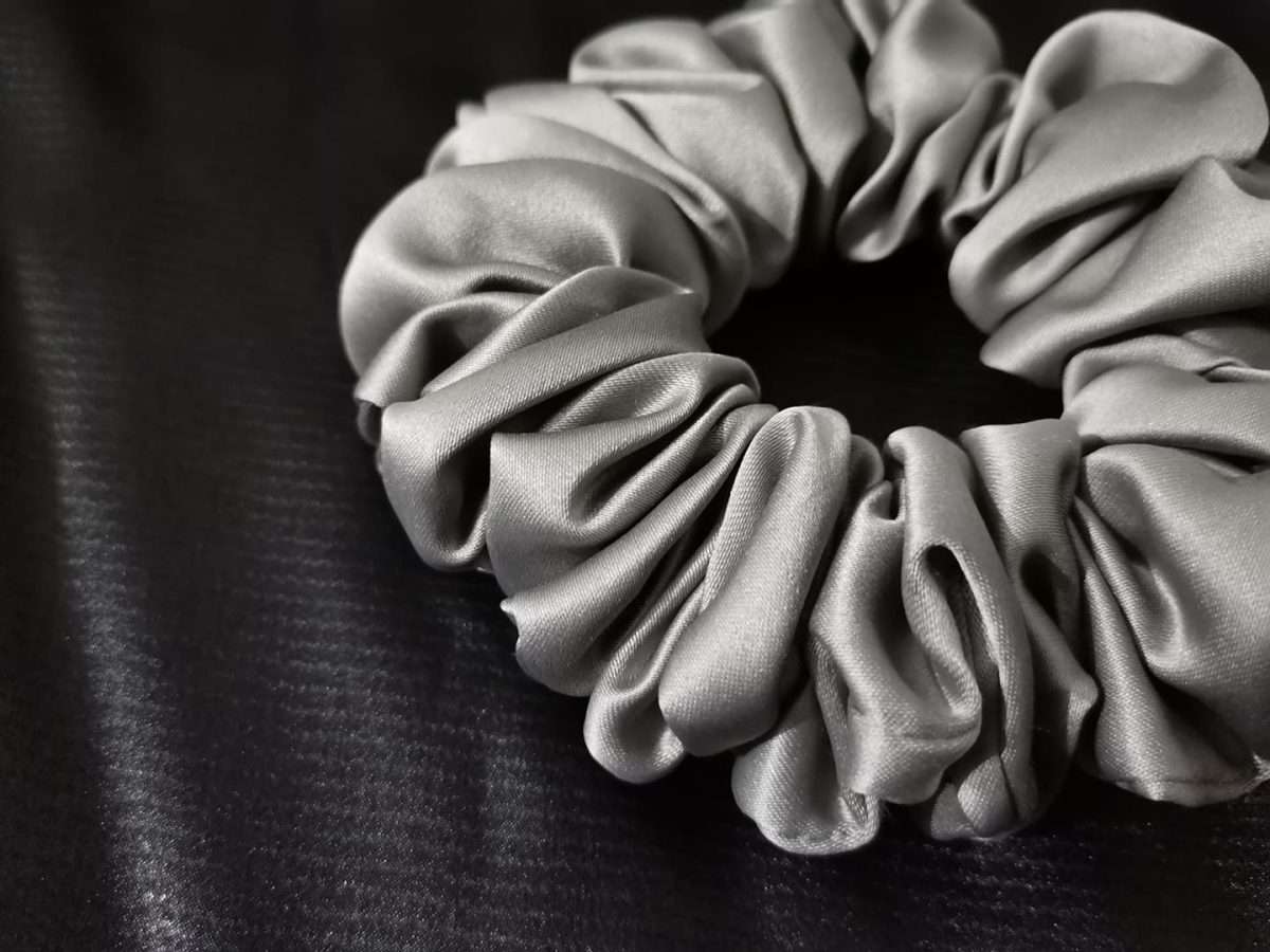 Grey Medium - Silk Scrunchie