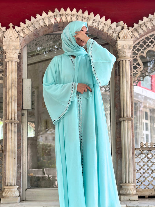 Mint Breeze Embellished Abaya