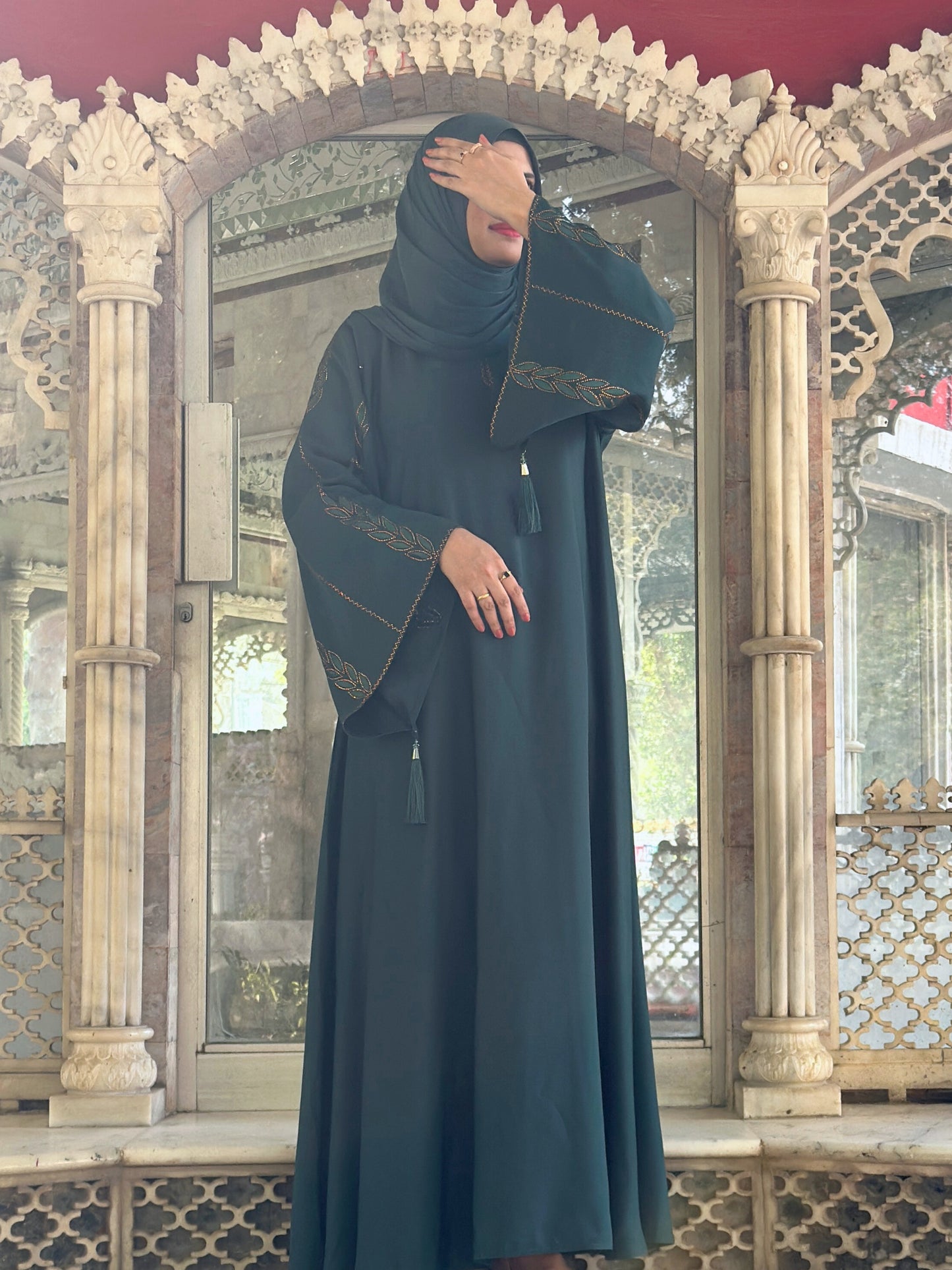 Emerald Embroidered Abaya