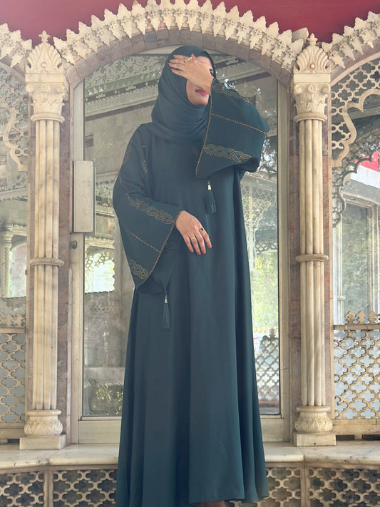 Emerald Embroidered Abaya