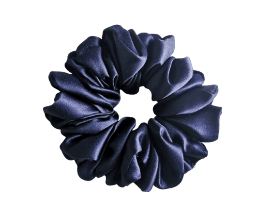 Navy Blue Medium - Silk Scrunchie