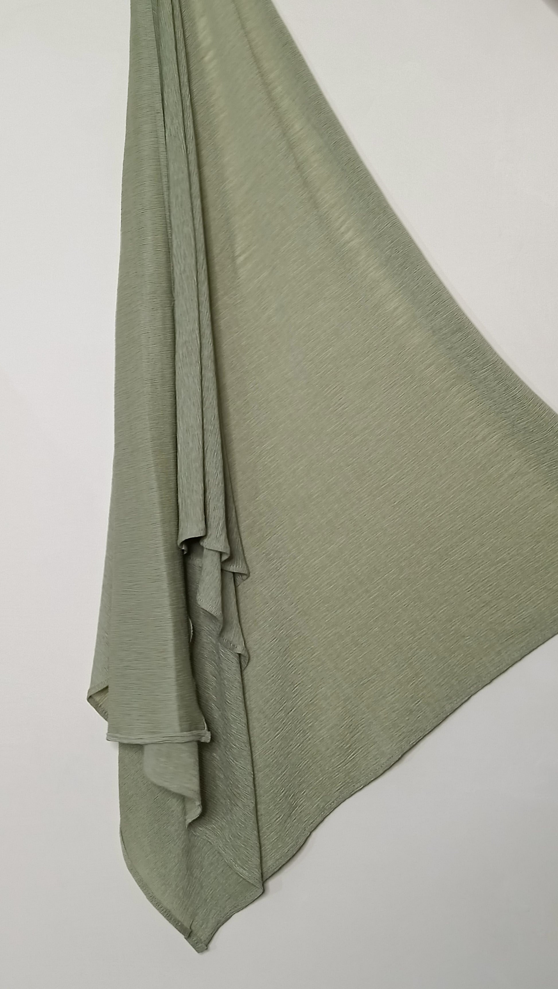 Pleated Jersey Hijabs Sage Green – Zarikler - Main Image