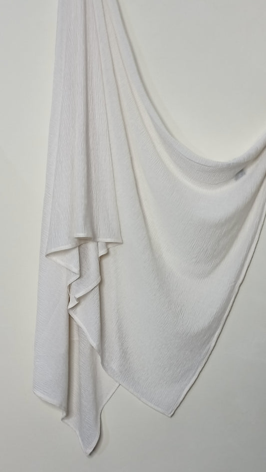 Pleated Jersey Hijabs - Pearl White