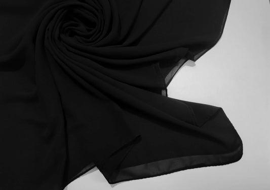 Georgette Hijab - Jet Black