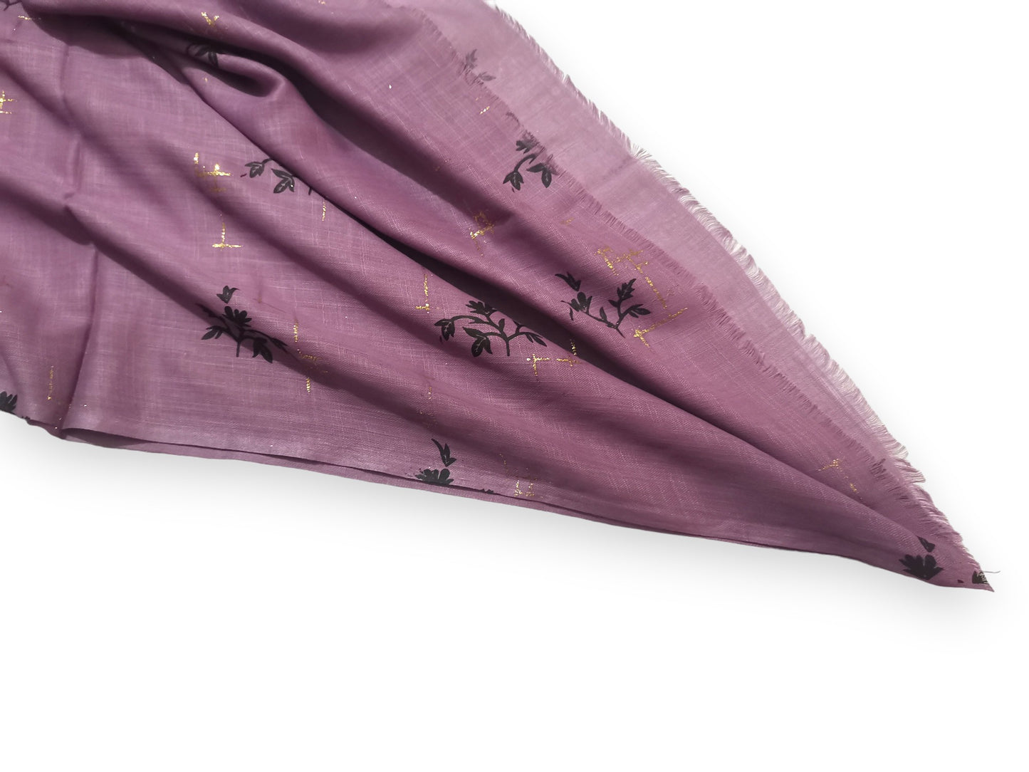 Floral Glitter Printed Hijab - Mauve