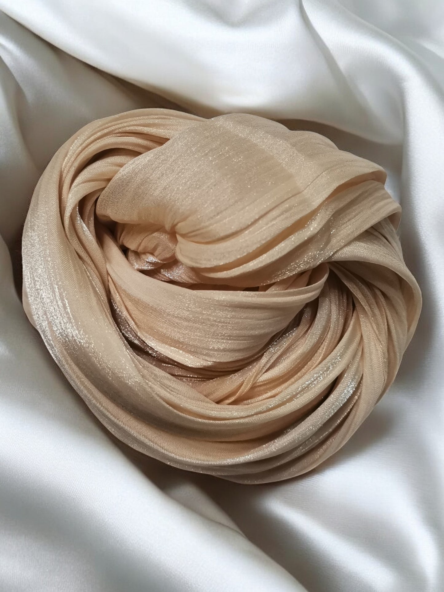 Organza Hijab - Champagne Beige