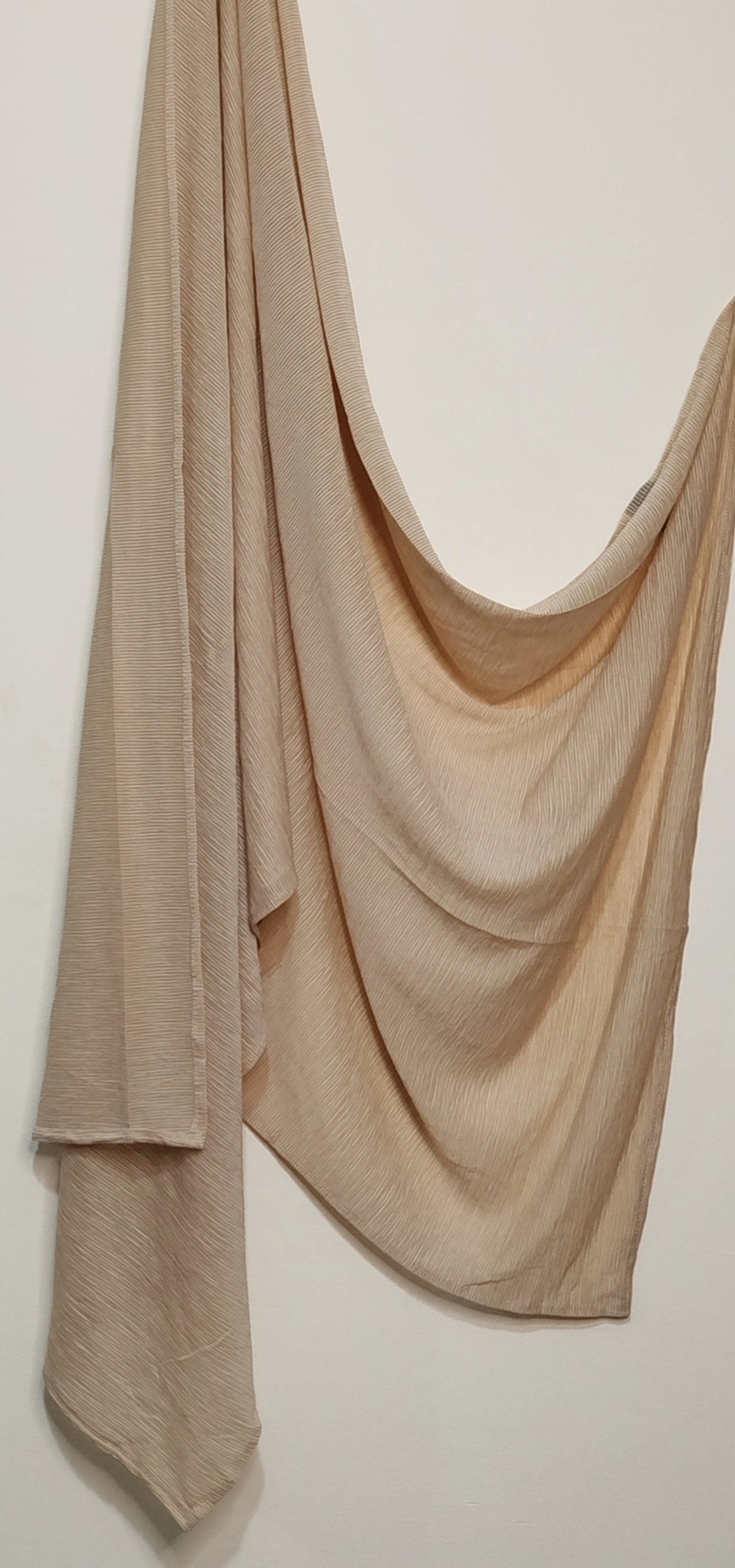 Pleated Jersey Hijabs - Soft Beige