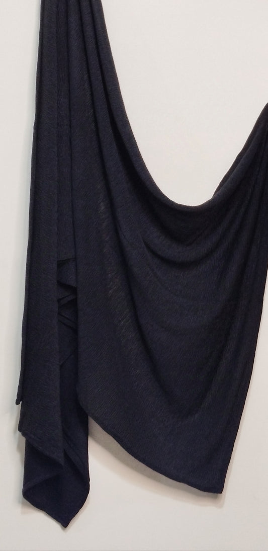 Pleated Jersey Hijabs - Jet Black