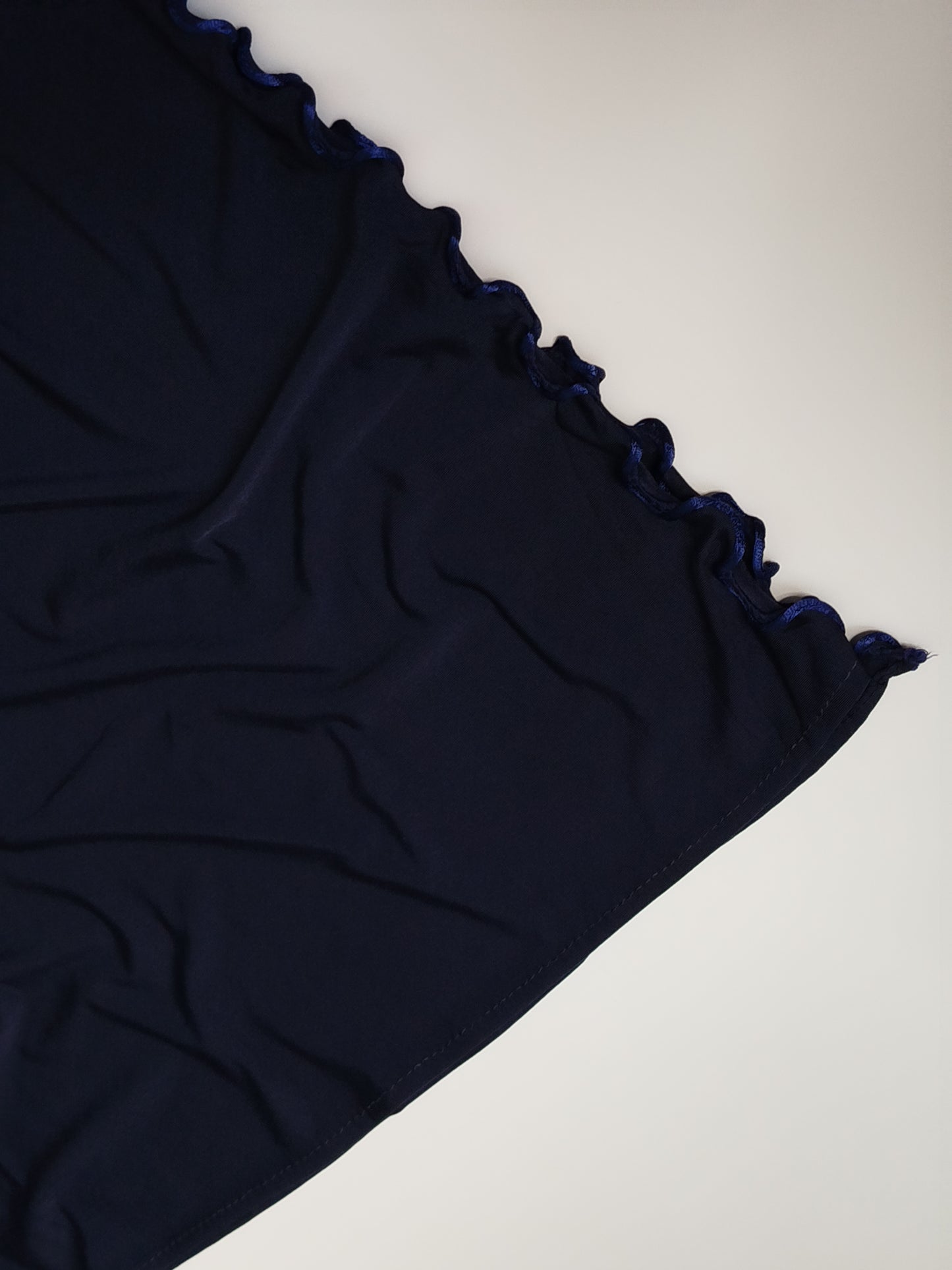 Ruffle Jersey Hijab - Navy Blue