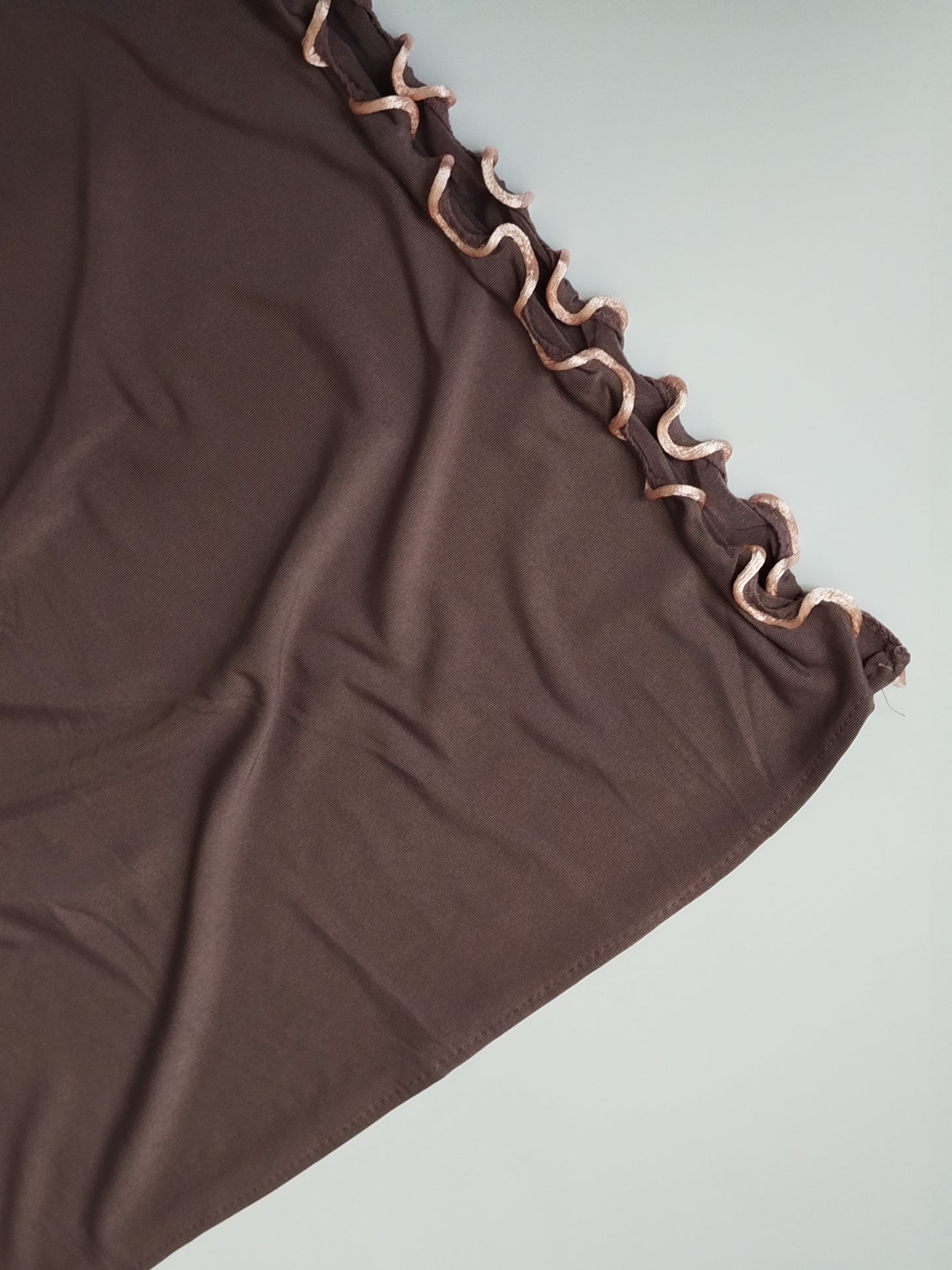 Ruffle Jersey Hijab - Mocha