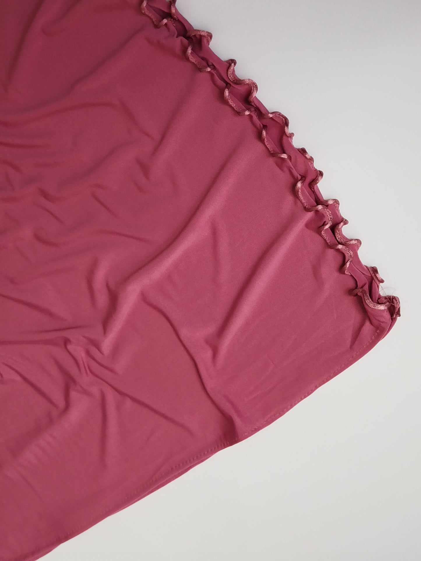 Ruffle Jersey Hijab - Dusty Rose