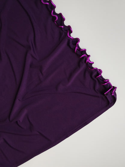 Ruffle Jersey Hijab - Deep Purple