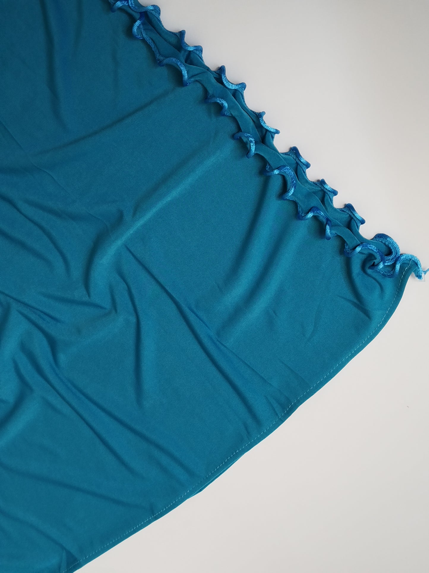 Ruffle Jersey Hijab - Teal