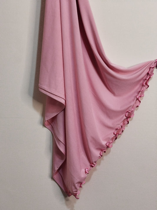 Ruffle Jersey Hijab - Rose Pink