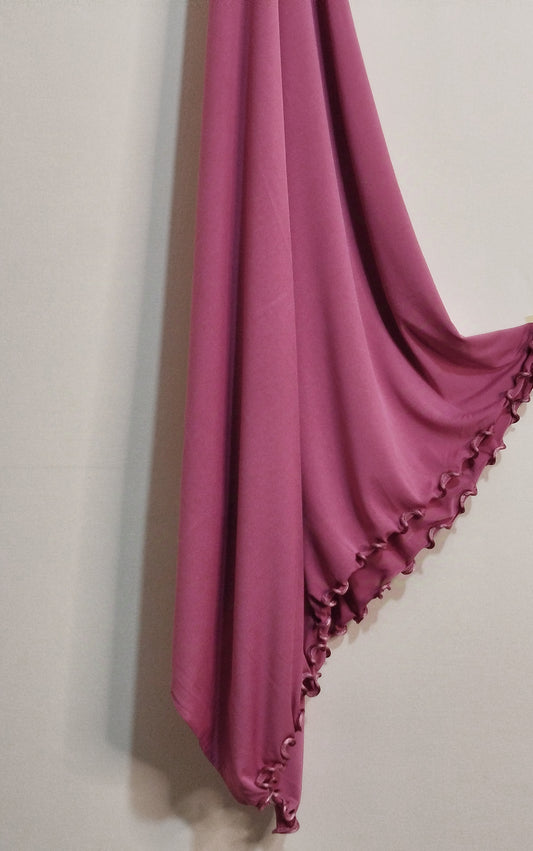 Ruffle Jersey Hijab - Dusty Rose