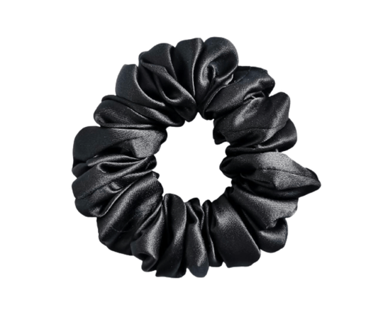 Midnight Black Medium - Silk Scrunchie