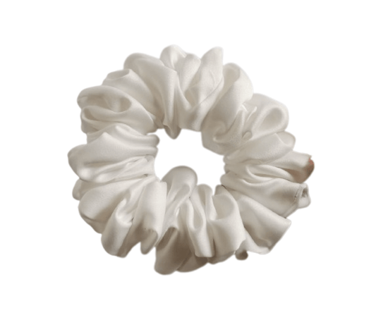 Pearl White Medium - Silk Scrunchie