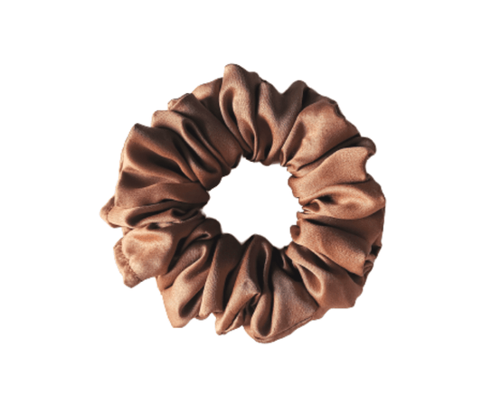 Brown Small - Silk Scrunchie