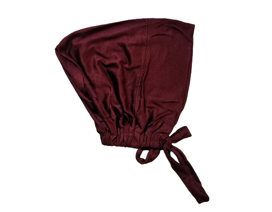 Dark Maroon Underscarve Cap With Tie Back Closure