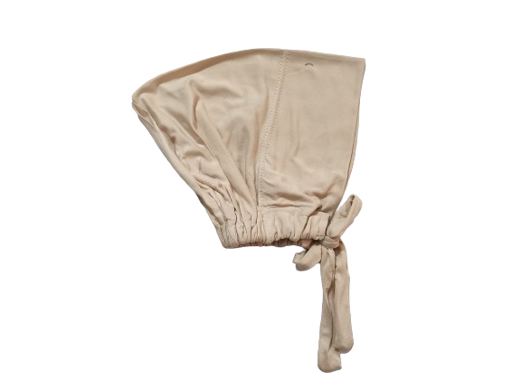 Light Beige Underscarve Cap With Tie Back Closure