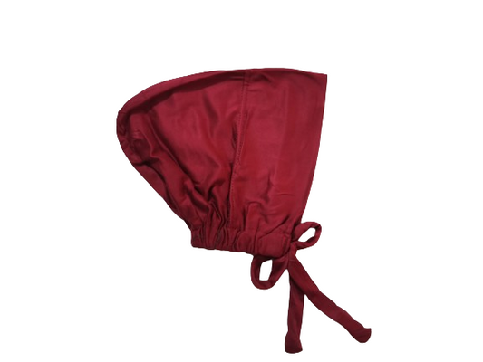 Maroon Underscarve Cap With Tie Back Closure