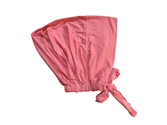 Pink Underscarve Cap With Tie Back Closure