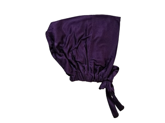 Purple Underscarve Cap With Tie Back Closure