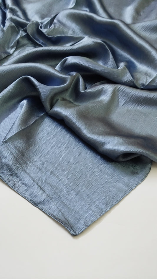 Denim Blue: Crinkle Silk Hijab
