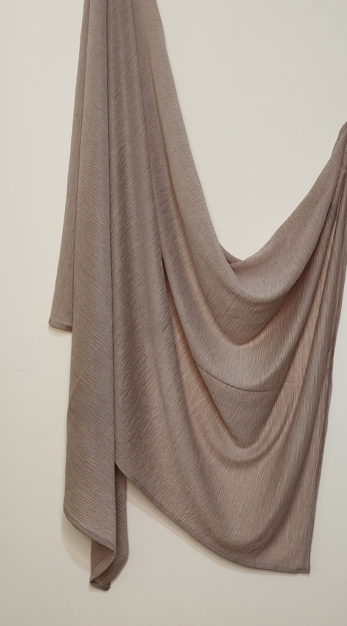 Pleated Jersey Hijabs - Almond Beige