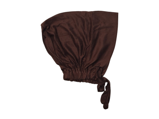 Chocolate Brown Underscarve Cap With Tie Back Closure