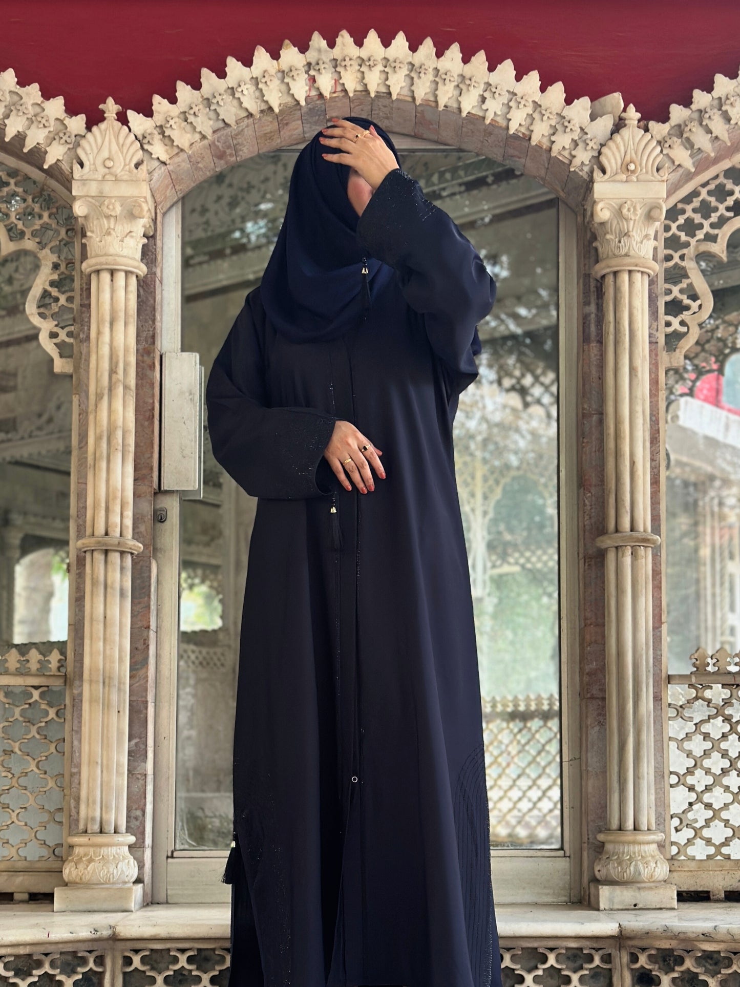 Deep Navy Embellished Abaya