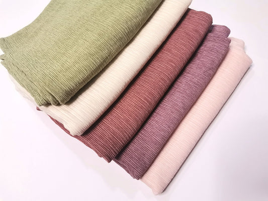 Pleated Jersey Hijabs: Pack Of 5